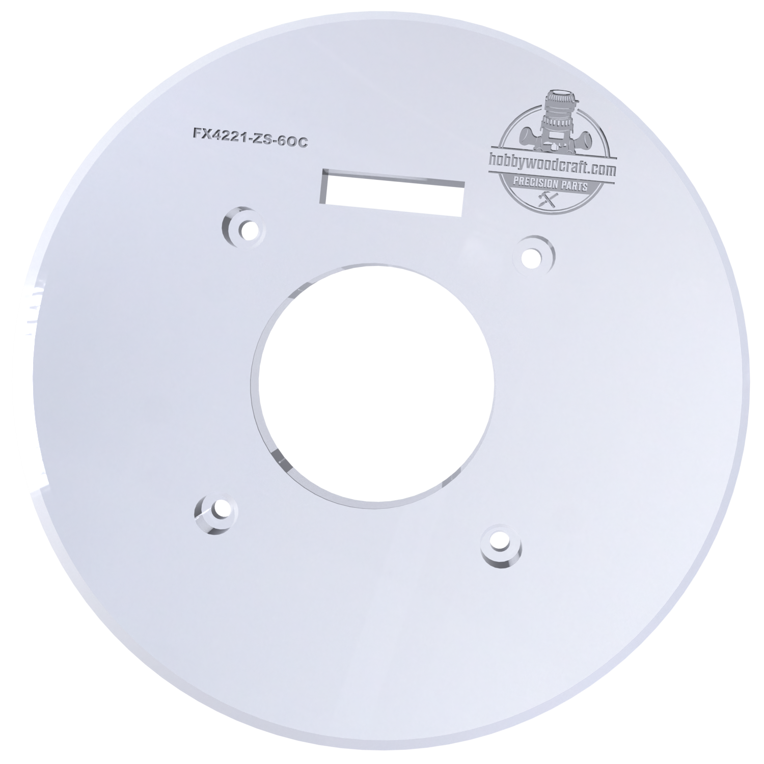 3/8″ Thick 6″ circle baseplate upgrade with a 2" opening for Flex FX4221-Z fixed base router. - Image 4