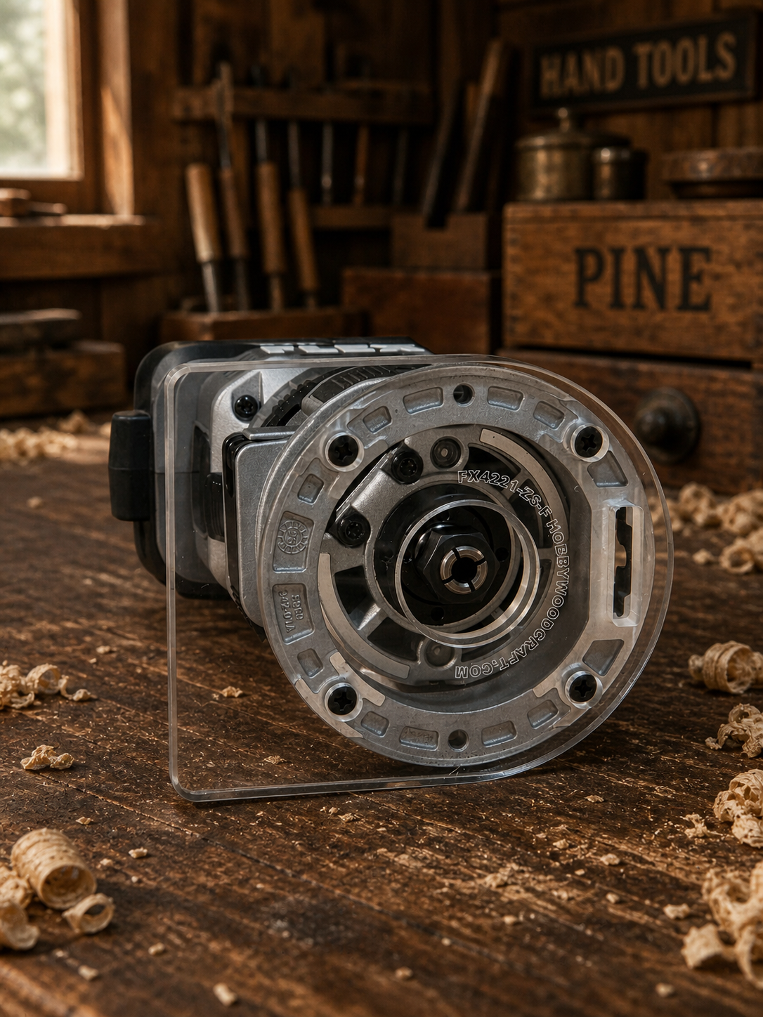 3/8″ Thick baseplate upgrade with bushing compatibility for Flex FX4221-Z fixed base router.