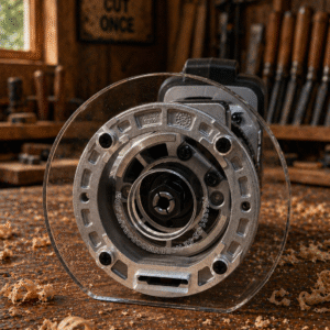 3/8″ Thick 5″ baseplate upgrade with an edge and bushing compatibility for Flex FX4221-Z fixed base router.