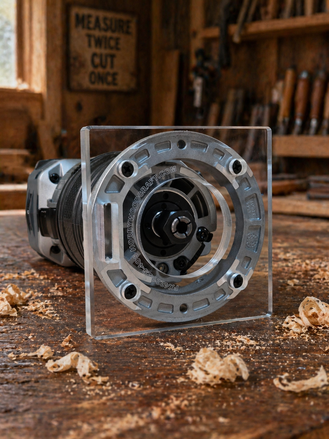 3/8″ Thick 4" square baseplate upgrade with a 2" opening for Flex FX4221-Z fixed base router. - Image 2