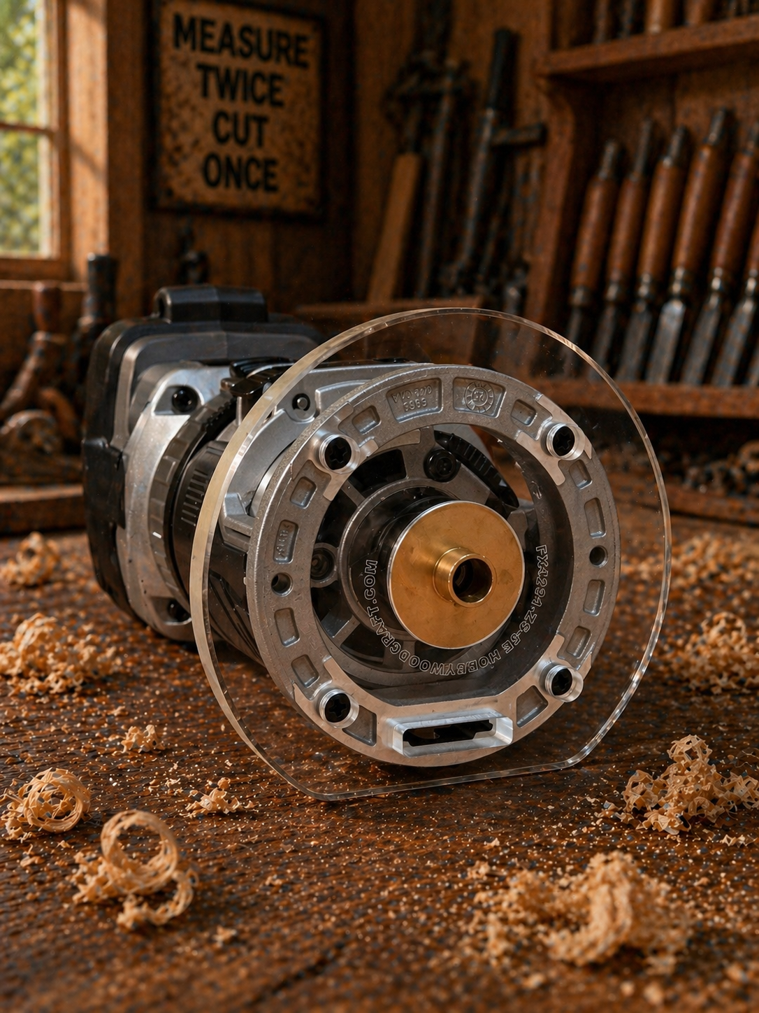 3/8″ Thick 5″ baseplate upgrade with an edge and bushing compatibility for Flex FX4221-Z fixed base router. - Image 2