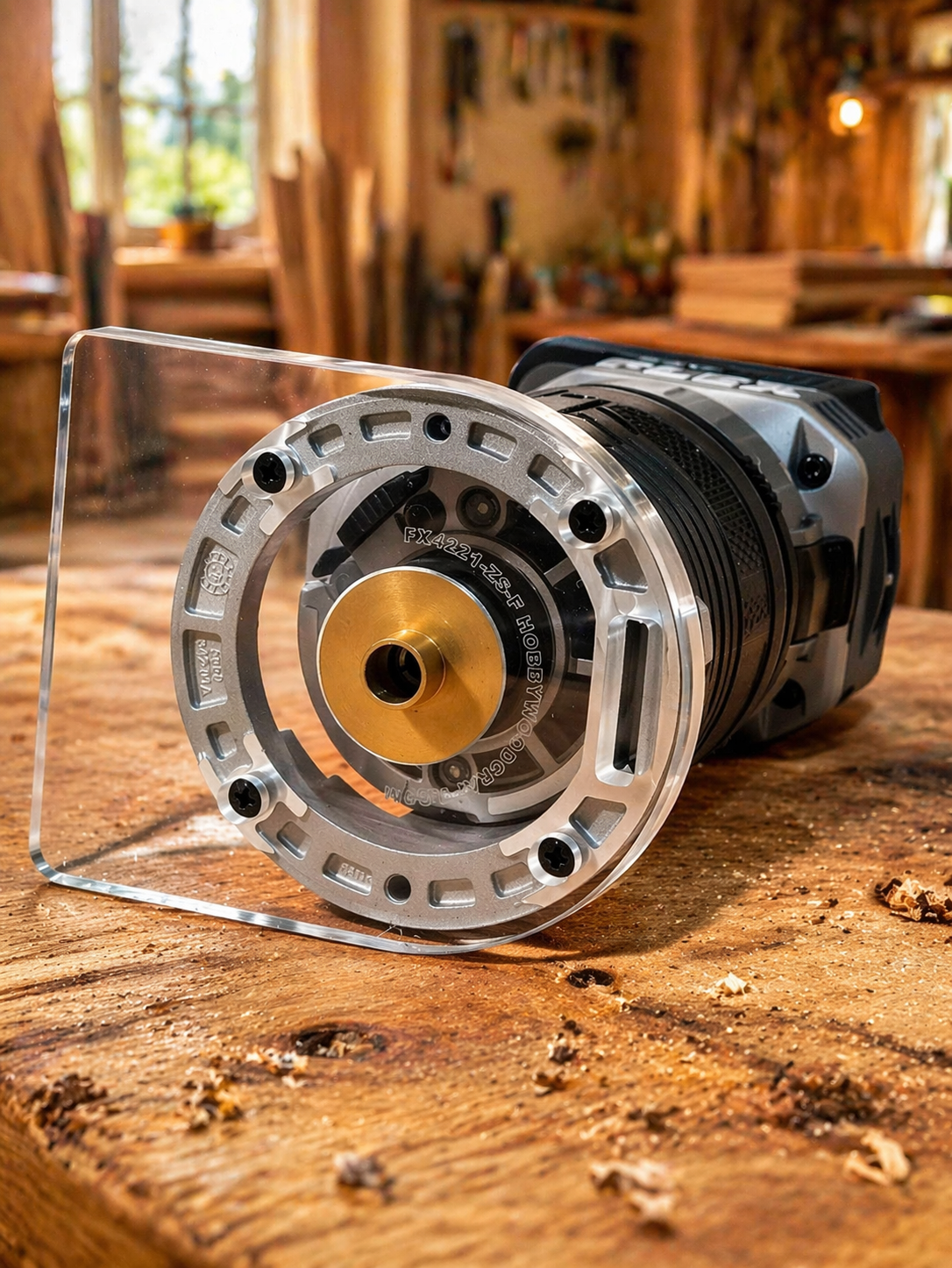 3/8″ Thick baseplate upgrade with bushing compatibility for Flex FX4221-Z fixed base router. - Image 2