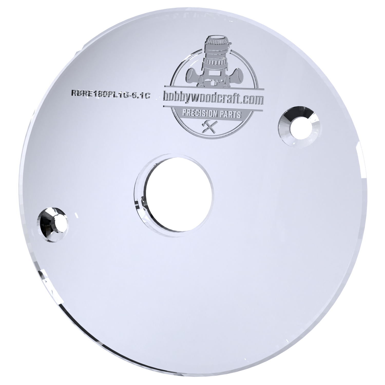 3/8″ Thick 6.1″ circle baseplate upgrade with bushing compatibility for Ryobi RE180PL1G plunge router. - Image 4