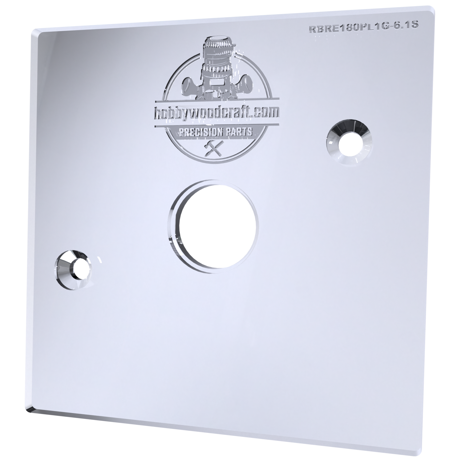 3/8″ Thick 6.1″ square baseplate upgrade with pc style bushing compatibility for Ryobi RE180PL1G plunge router. - Image 4