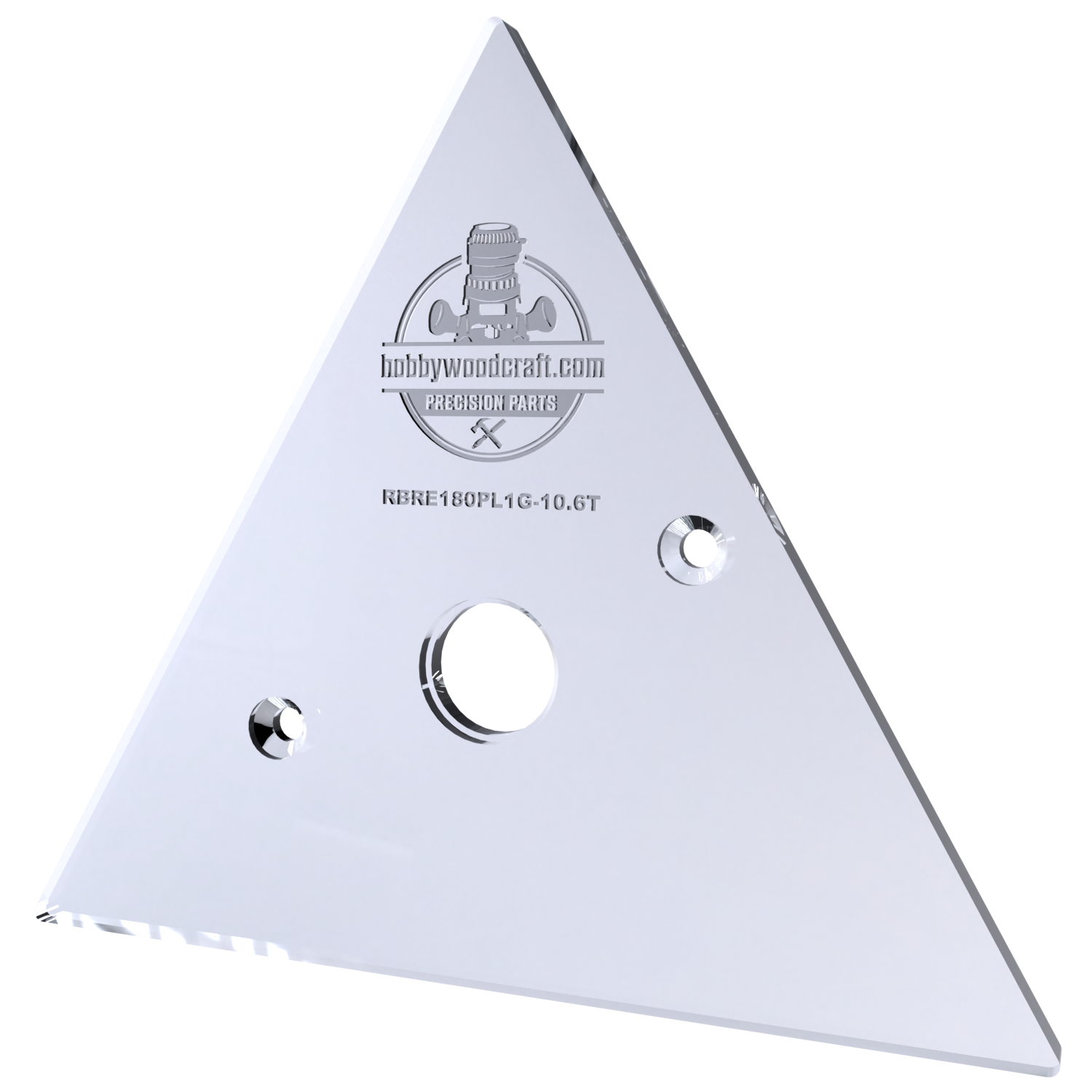 3/8″ Thick 10.6" triangle baseplate upgrade with PC style bushing compatibility for Ryobi RE180PL1G plunge router. - Image 4