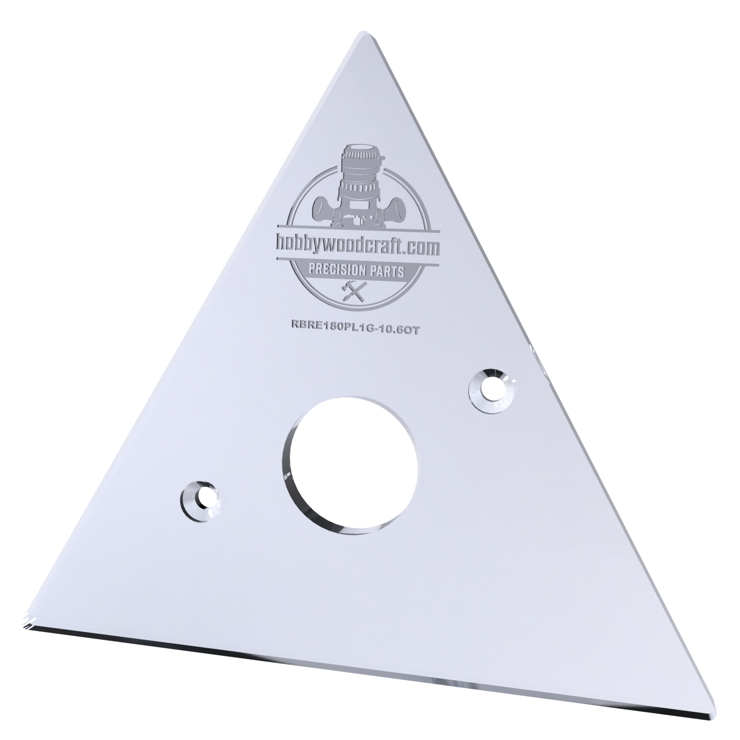 3/8″ Thick 10.6" triangle baseplate upgrade with a 2" opening for Ryobi RE180PL1G plunge router. - Image 4