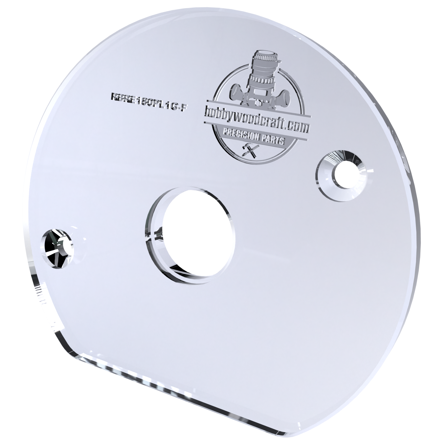 3/8″ Thick 6.1″ circle baseplate upgrade with an edge and PC style bushing compatibility for Ryobi RE180PL1G plunge router. - Image 4