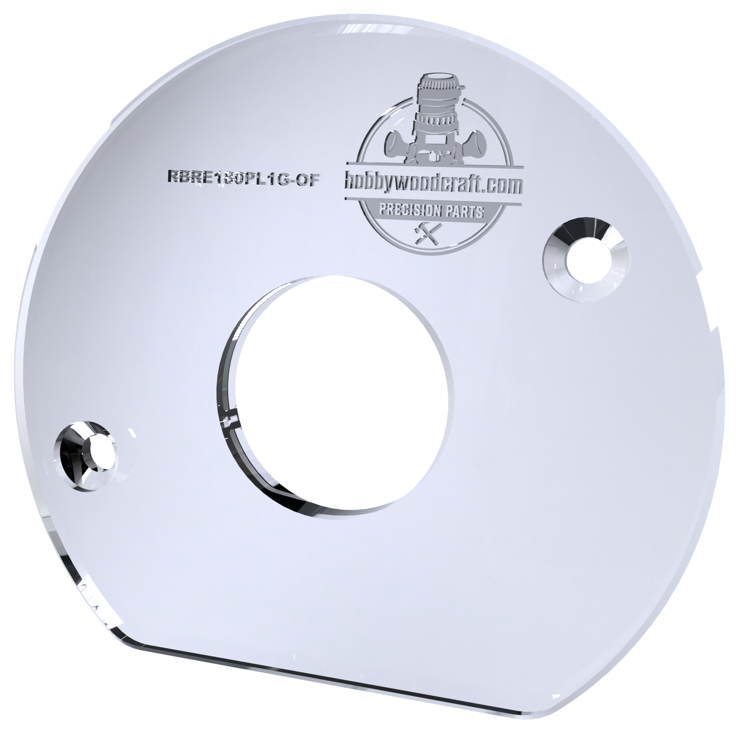 3/8″ Thick 6.1″ circle baseplate upgrade with an edge and 2" opening for Ryobi RE180PL1G plunge router. - Image 4