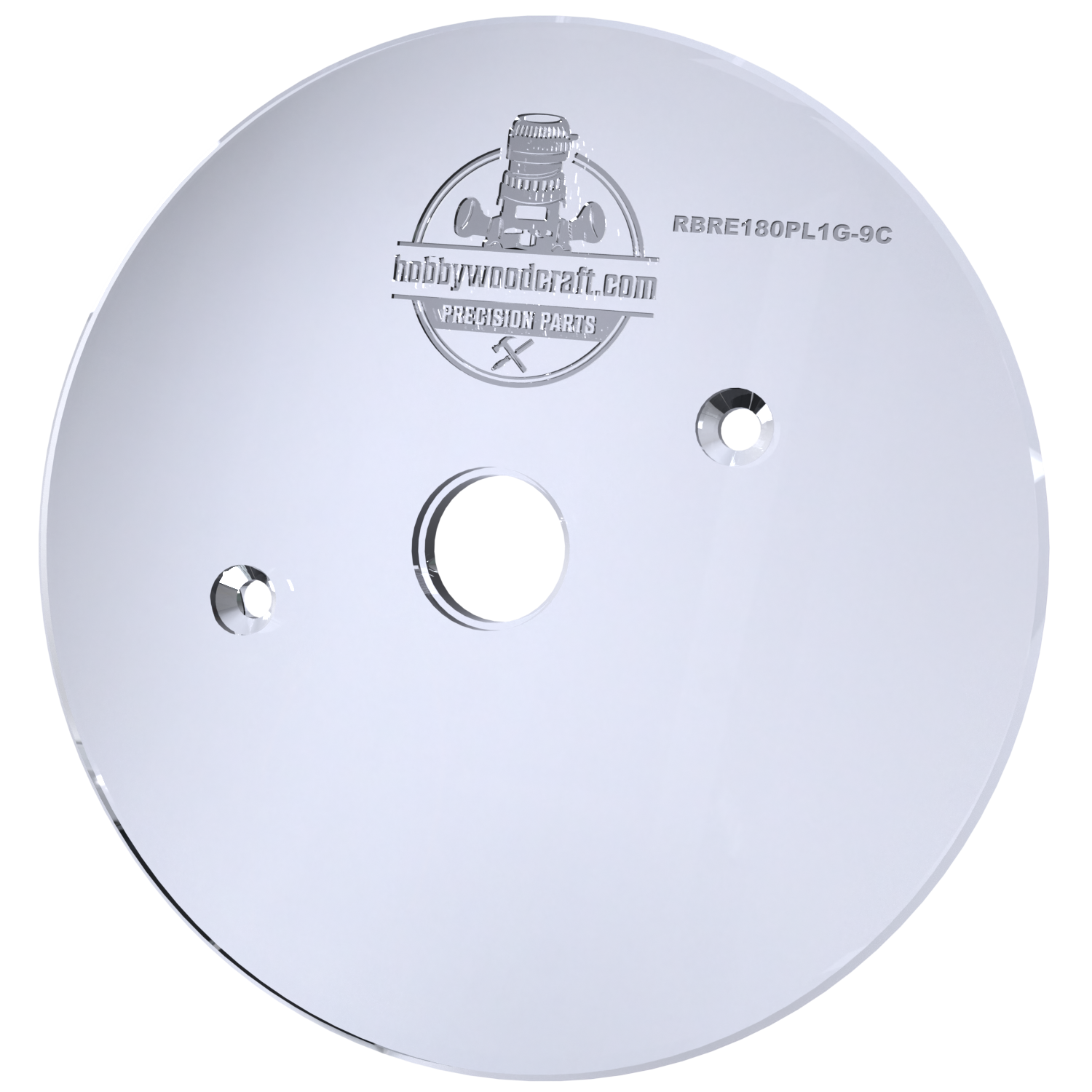 3/8″ Thick 9″ circle baseplate upgrade with PC style bushing compatibility for Ryobi RE180PL1G plunge router. - Image 4