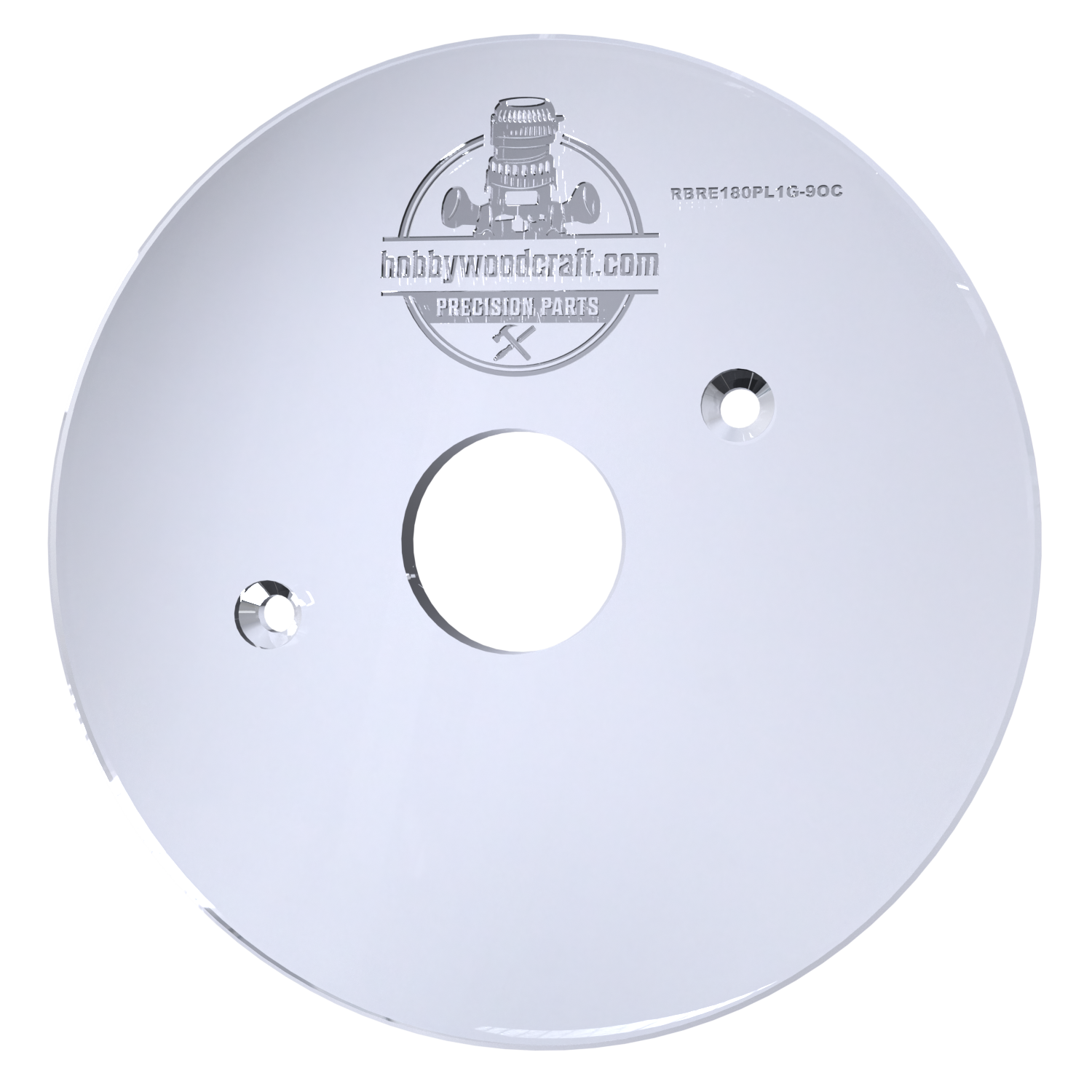 3/8″ Thick 9″ circle baseplate upgrade with a 2" opening for Ryobi RE180PL1G plunge router. - Image 4