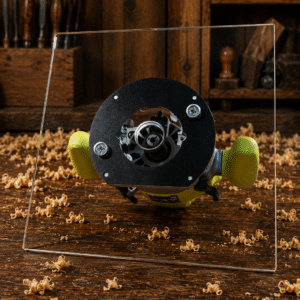 3/8″ Thick 11" square baseplate upgrade with PC style bushing compatibility for Ryobi RE180PL1G plunge router.